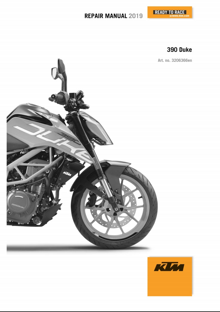 2019 KTM 390Duke 維修手冊 維修手冊 中文與簡體中文 全車線路圖 故障碼分析 圖紙維修 DIY工具