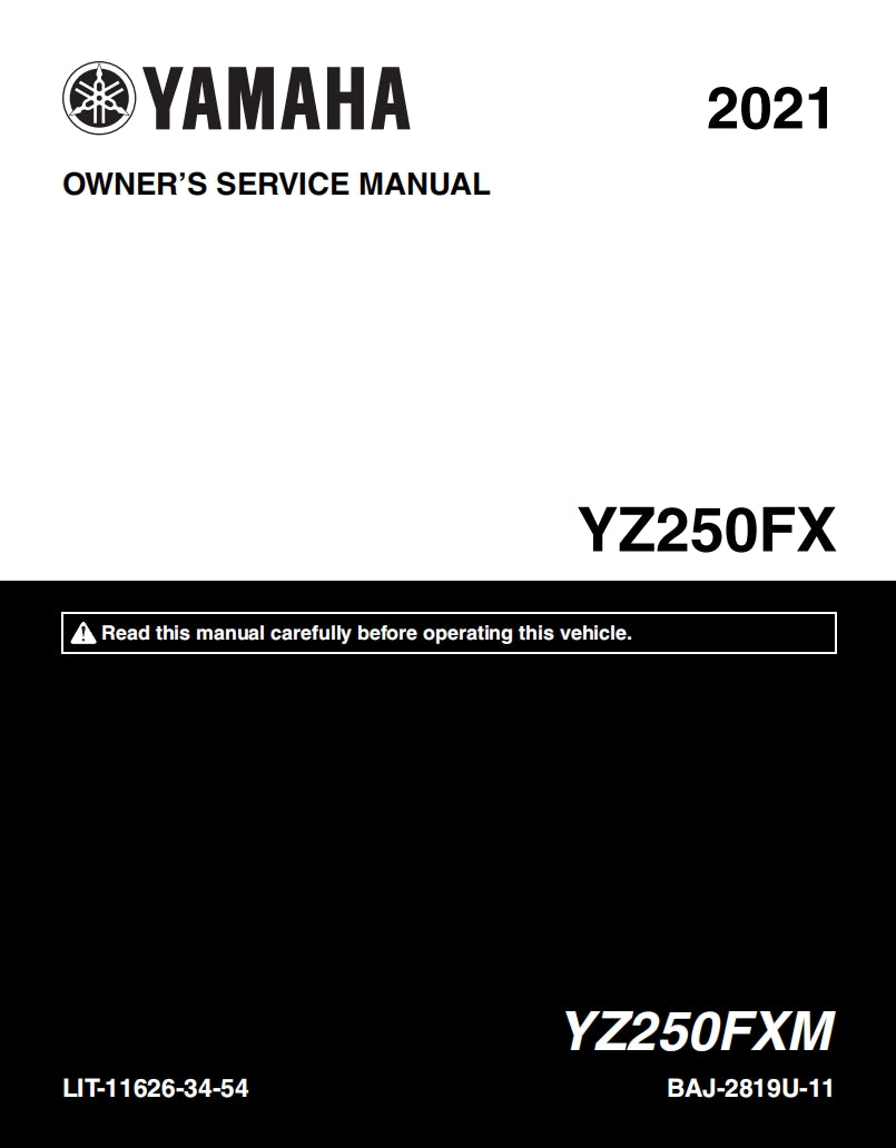 2021Yamahayz250fx服務手冊維修手冊中文及簡體中文全車線路圖故障碼分析資料維修DIY工具