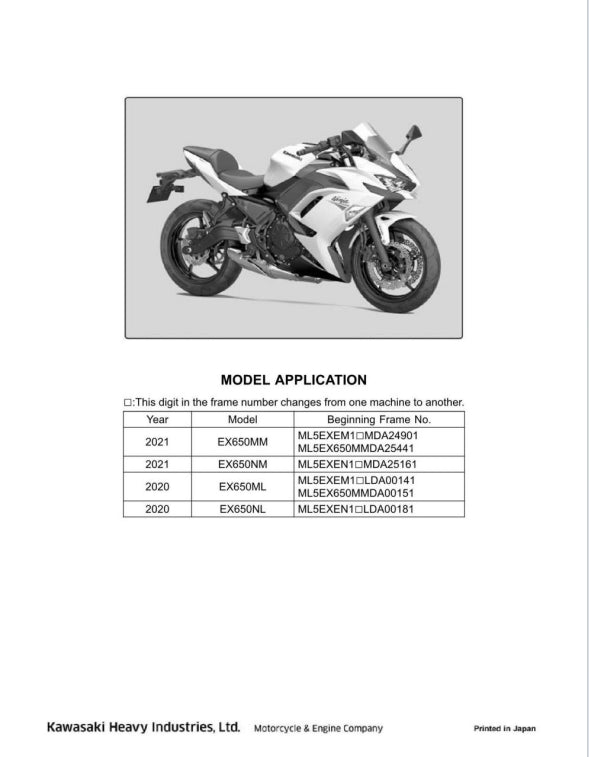 川崎2020-2021 Ninja650維修手冊維修手冊中文簡體中文全車線路圖故障碼分析圖維修DIY工具