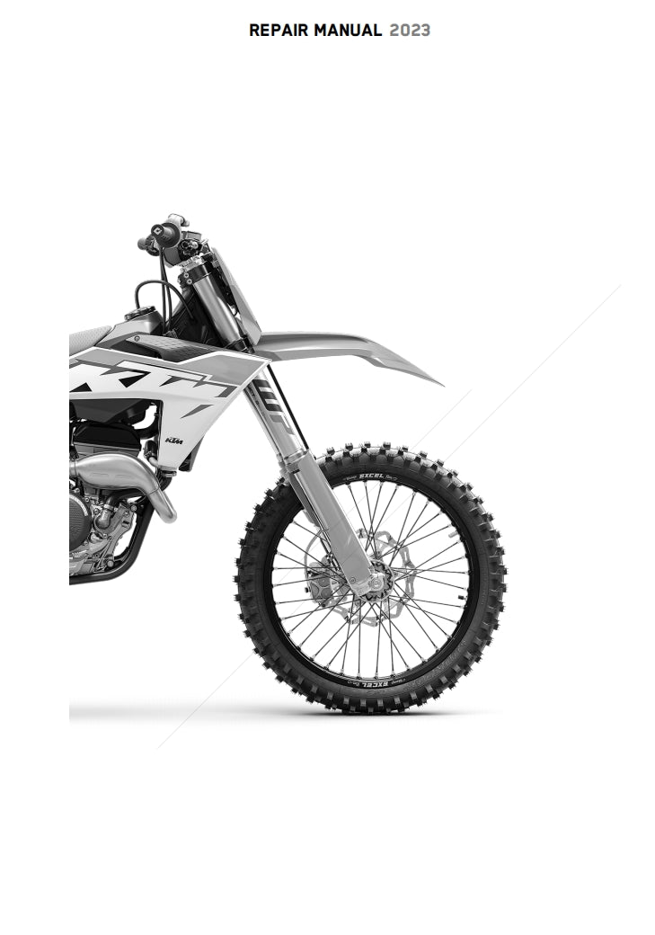 KTM 2023 250SX F XC F T Service Manual Vehicle parts disassembly diagram fault code query vehicle torque data and circuit diagram