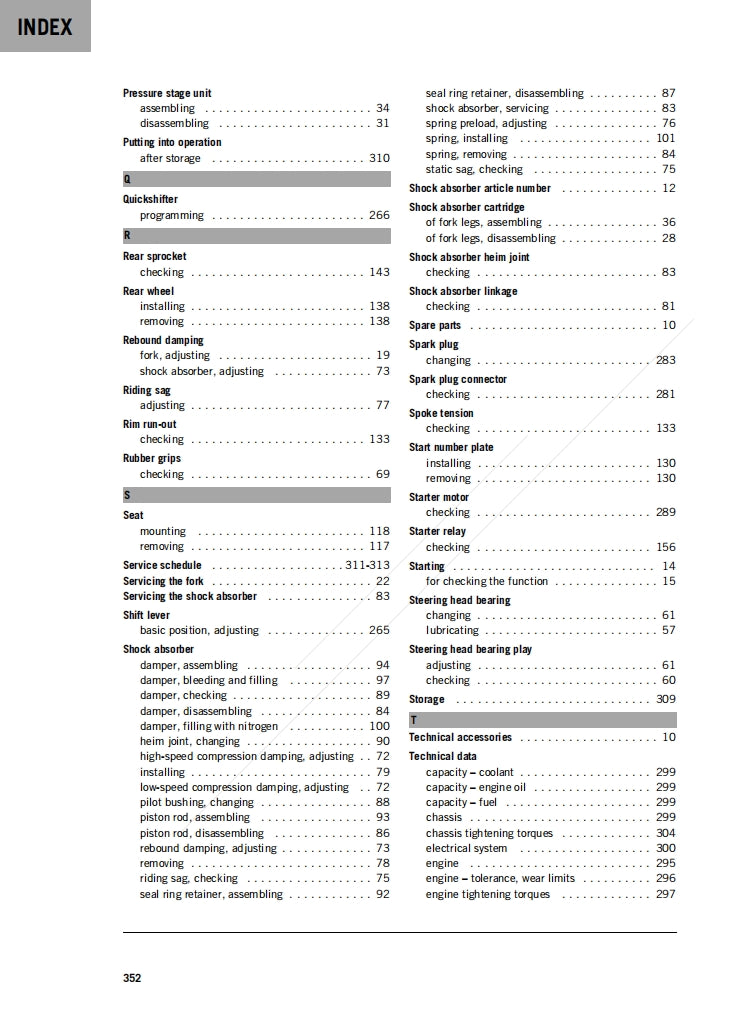 KTM 2023 250SX F XC F T Service Manual Vehicle parts disassembly diagram fault code query vehicle torque data and circuit diagram