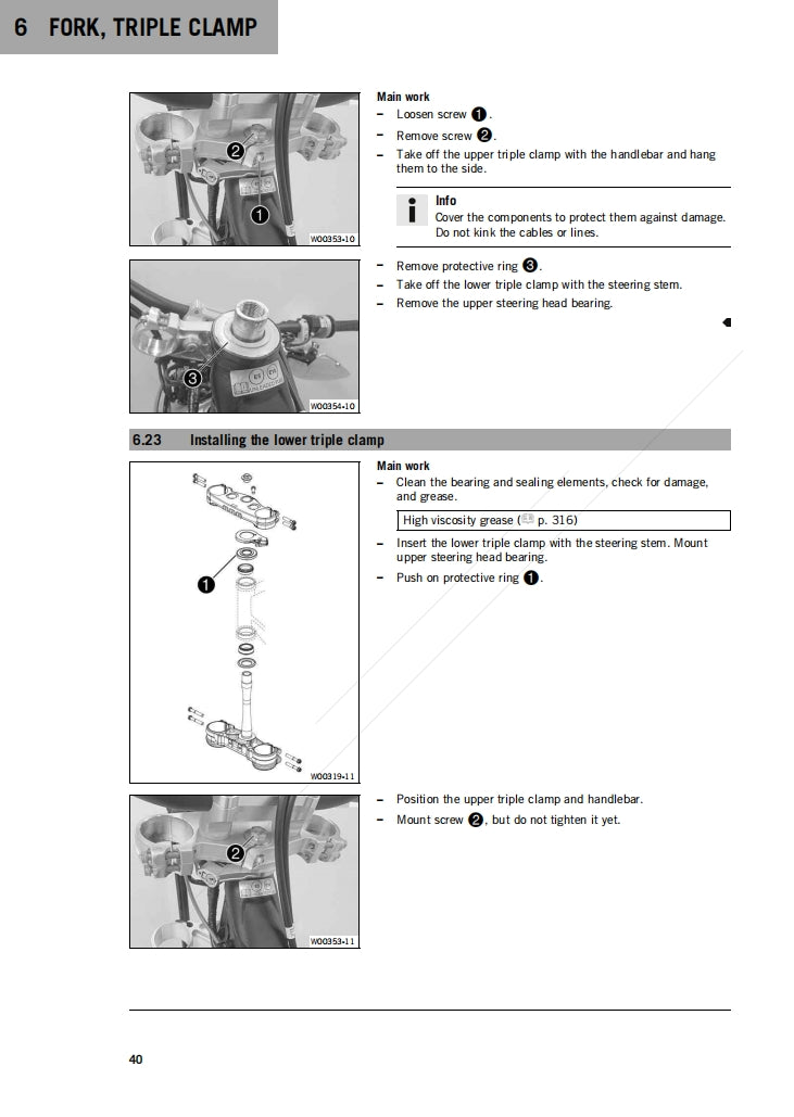 2024 KTM 250 300 EXC TBI Service Manual Vehicle parts disassembly diagram fault code query vehicle torque data and circuit diagram