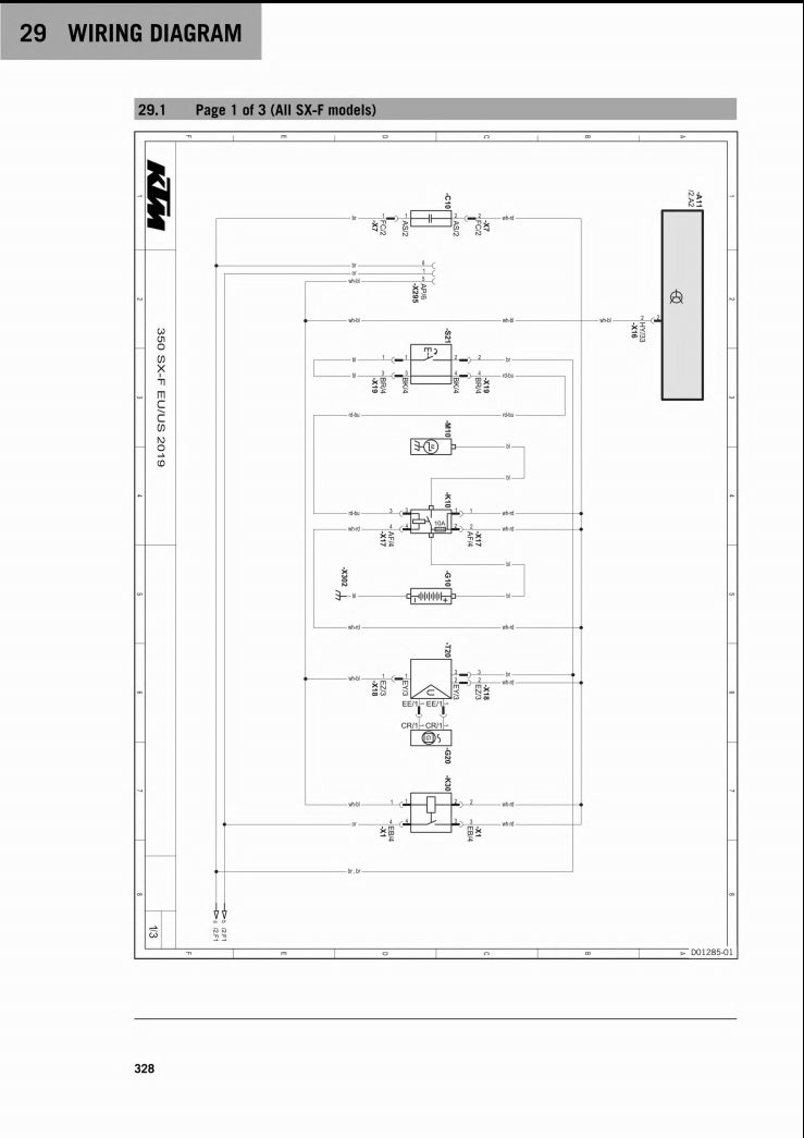 2019-KTM-350-SX-F-XC-F 維修手冊 維修手冊 中文與簡體中文 全車線路圖 故障碼分析 圖紙維修 DIY工具