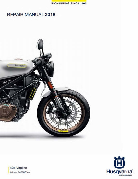 2018 Husqvarna Vitpilen 401 service manual