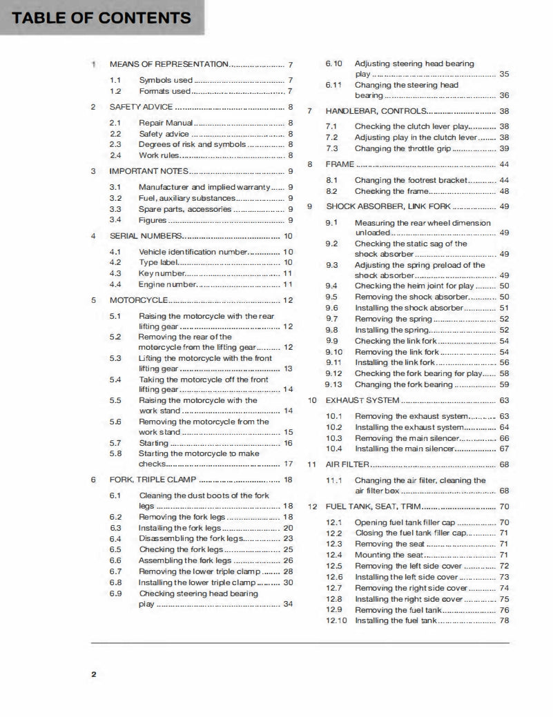 2018 Husqvarna Vitpilen 401 service manual