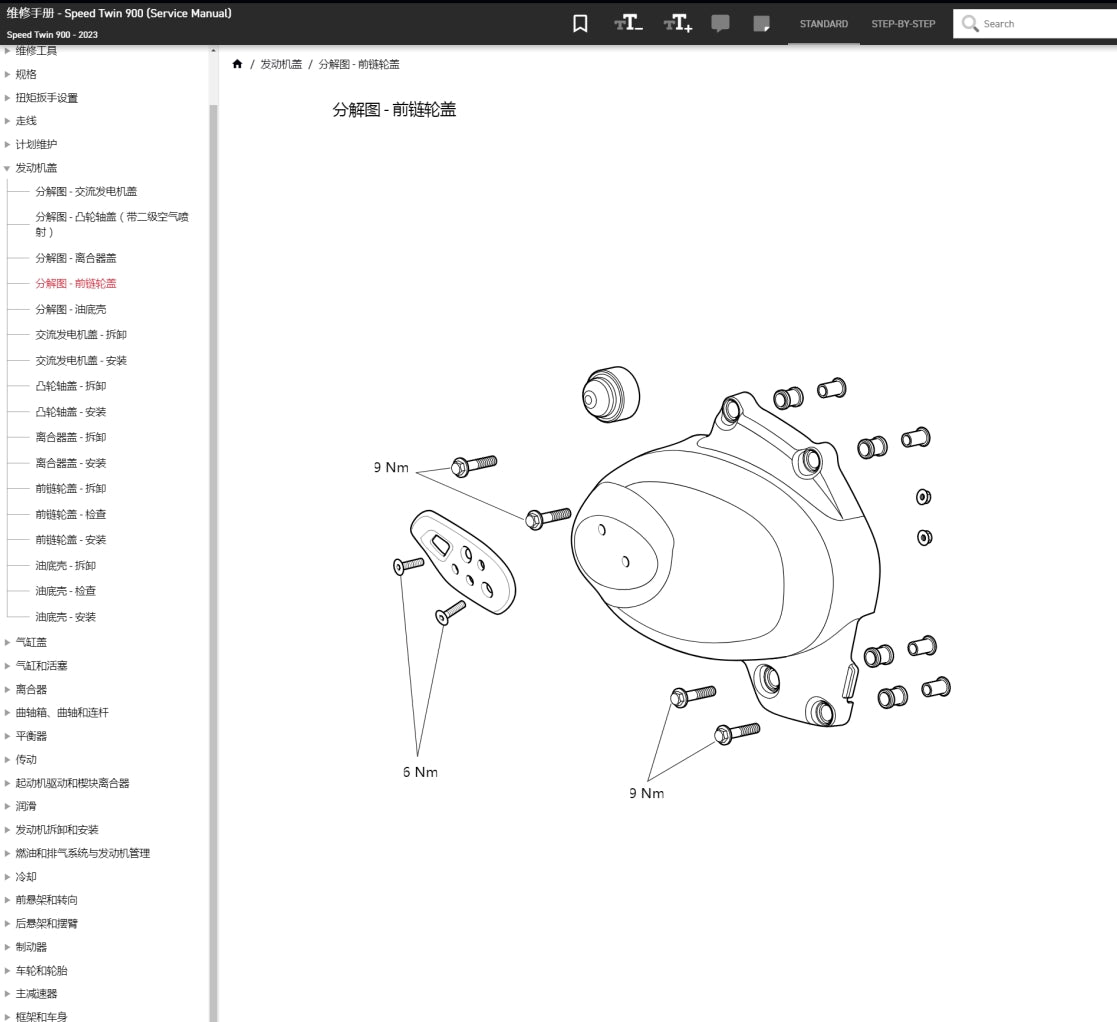 Triumph 凱旋2023 speed Twin 900 維修手冊簡體中文全車線路圖故障碼分析圖維修DIY工具