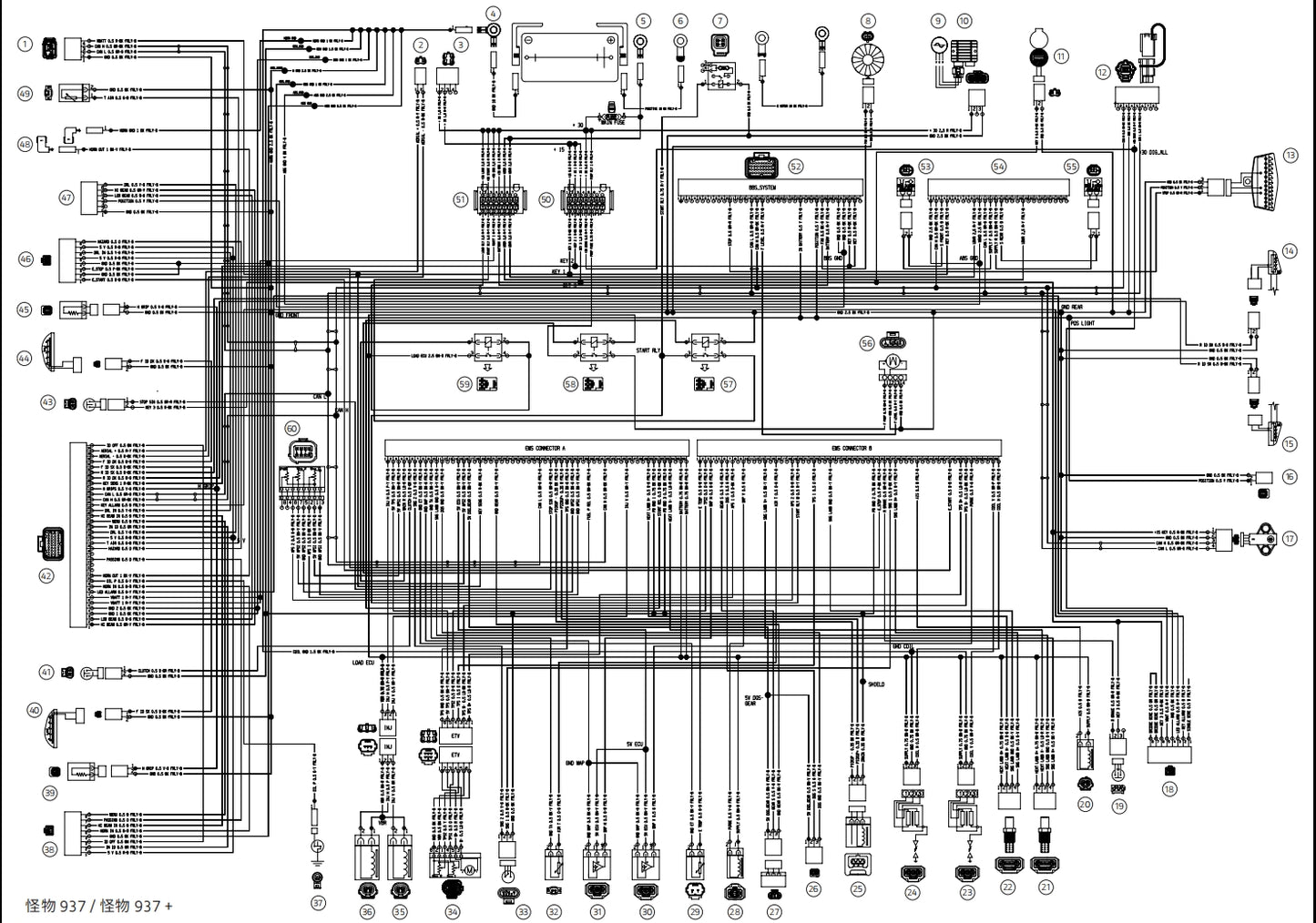 2022-2023Monster怪兽937维修手册全车线路图零件扭矩摩托维修资料