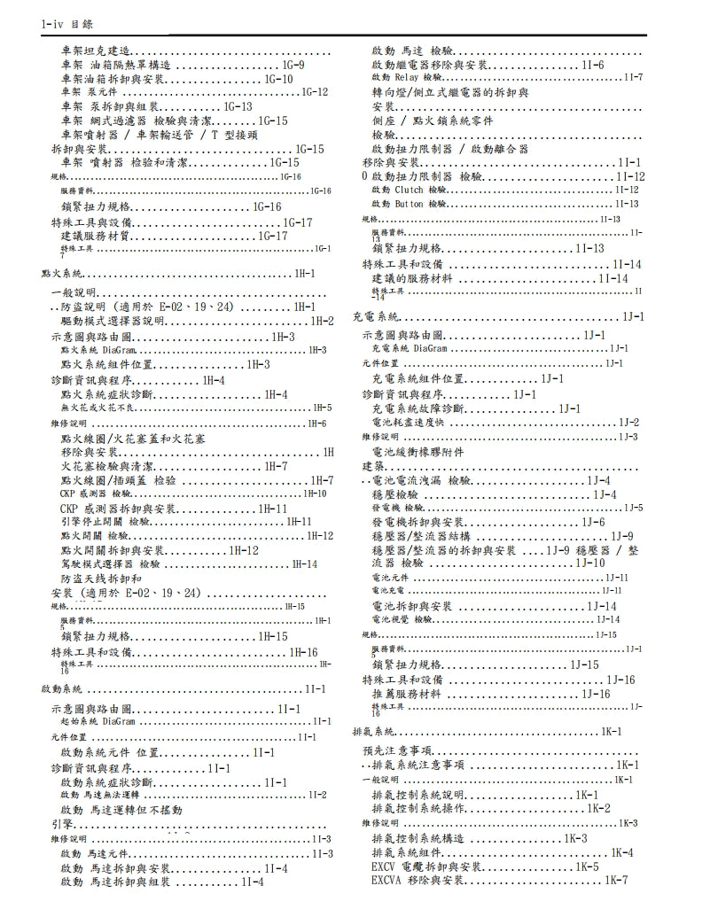 鈴木GSX1300BK B-KING維修手冊繁体中文和英文全車扭矩錶折開圖線路圖故障程式碼