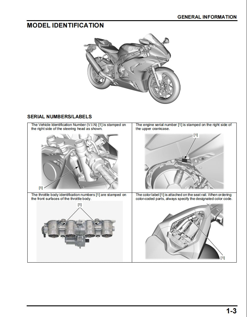 Honda 2020-2022 CBR1000RR-R Fireblade Service Manual Vehicle parts disassembly diagram fault code query vehicle torque data and circuit diagram