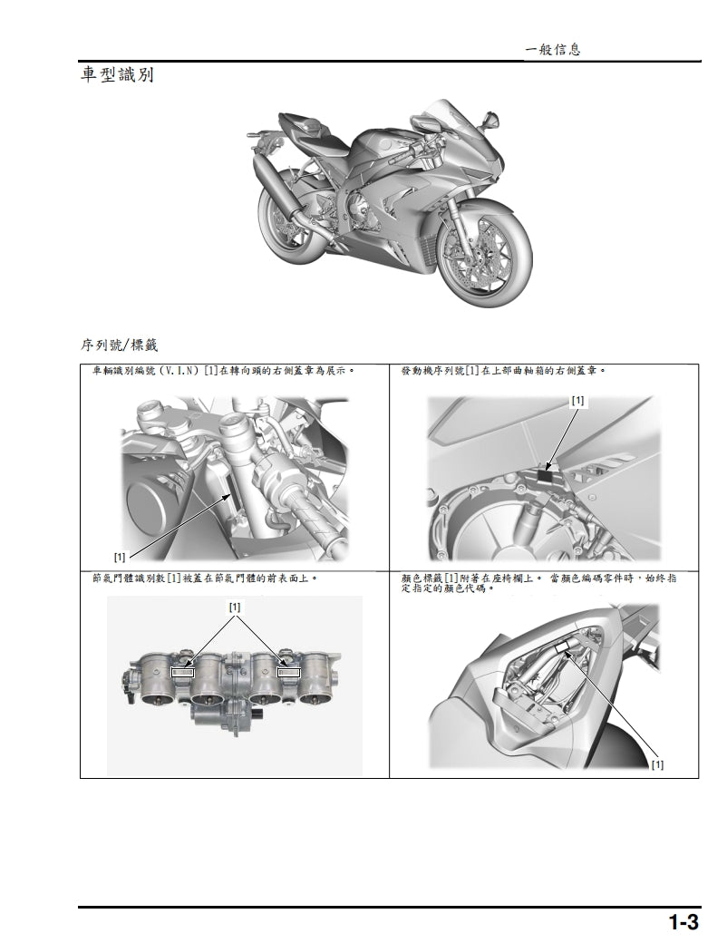 2020-2023本田CBR1000RRR維修手冊繁体中文和英文全車扭矩錶折開圖線路圖故障程式碼