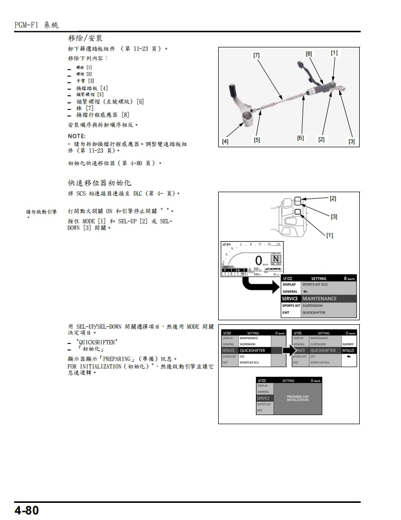 2017年CBR1000RR維修手冊繁体中文和英文全車扭矩錶折開圖線路圖故障程式碼