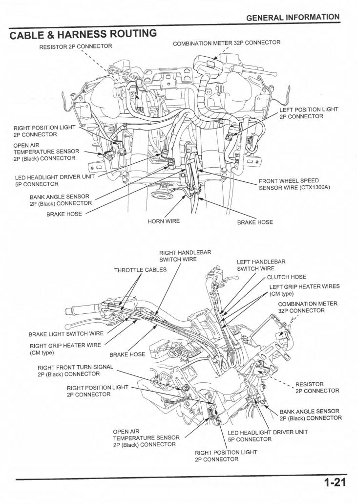 Honda 2014-2017 CTX1300  Service Manual Vehicle parts disassembly diagram fault code query vehicle torque data and circuit diagram