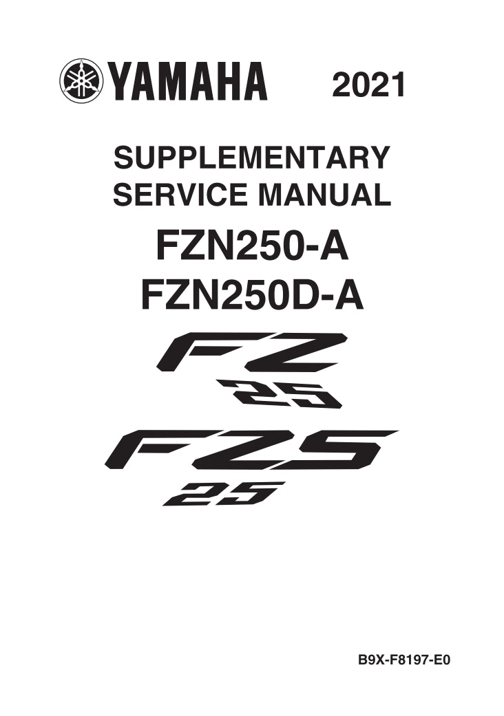 2021 FZ25 FZN250年雅馬哈R1維修手冊繁体中文和英文全車扭矩錶折開圖線路圖故障程式碼