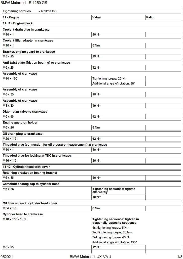 BMW R1250GS k50 service manual