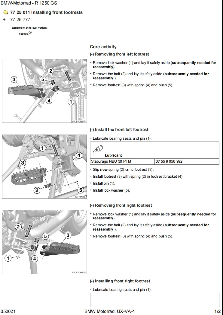 BMW R1250GS k50 service manual