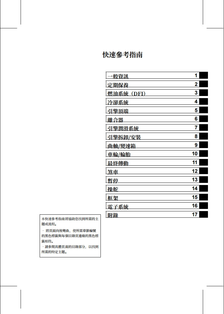 川崎 CONCOURS 14 GTR1400 維修手冊 維修手冊 英文和簡體中文和繁體中文全車線路圖故障碼分析圖紙維修DIY工具