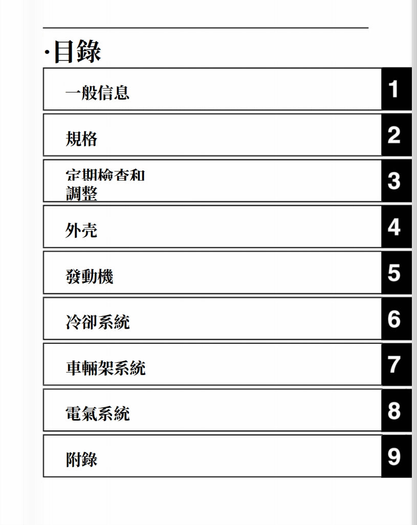 2020年雅馬哈MT03維修手冊繁體中文和英文全車圖紙折開圖線路圖故障程序碼