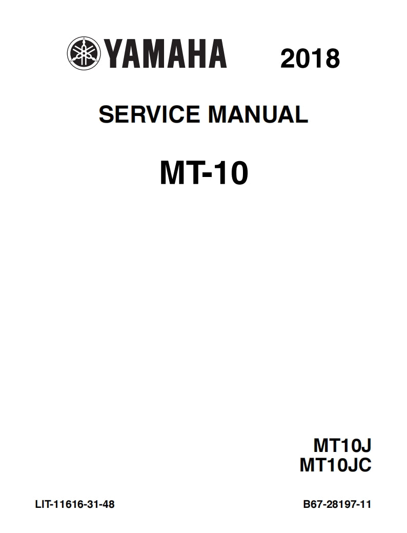 yamaha 2018 MT10 Service Manual Vehicle parts disassembly diagram fault code query vehicle torque data and circuit diagram