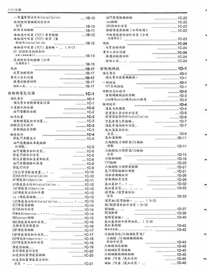 2017-2020 GSX-R1000鈴木大R維修手冊繁体中文和英文全車扭矩錶折開圖線路圖故障程式碼