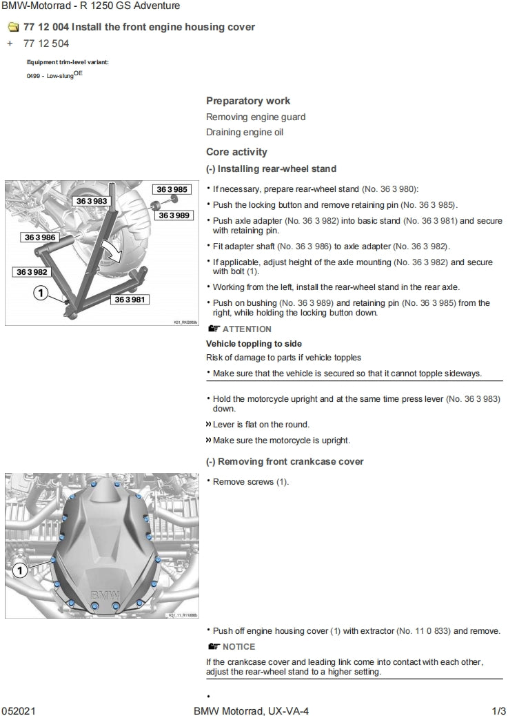 BMW R1250 GSAdventure K51 service manual