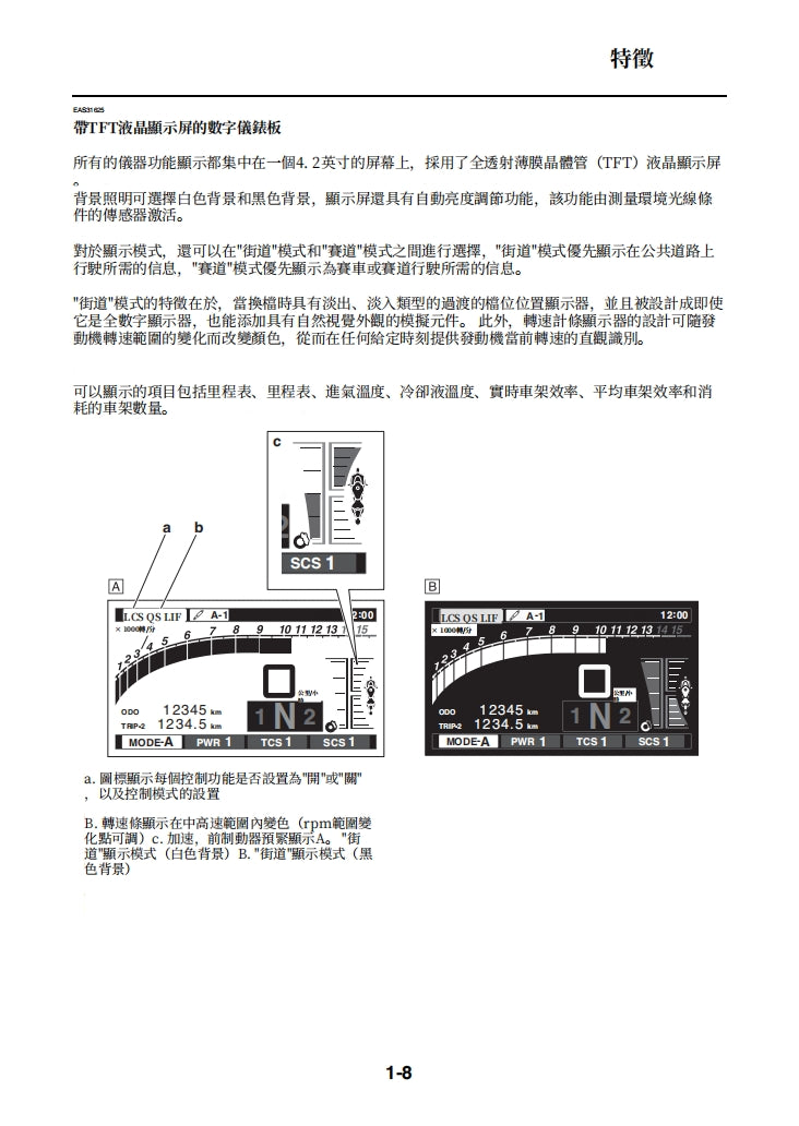 2015-2019雅馬哈R1維修手冊繁体中文和英文全車扭矩錶折開圖線路圖故障程式碼