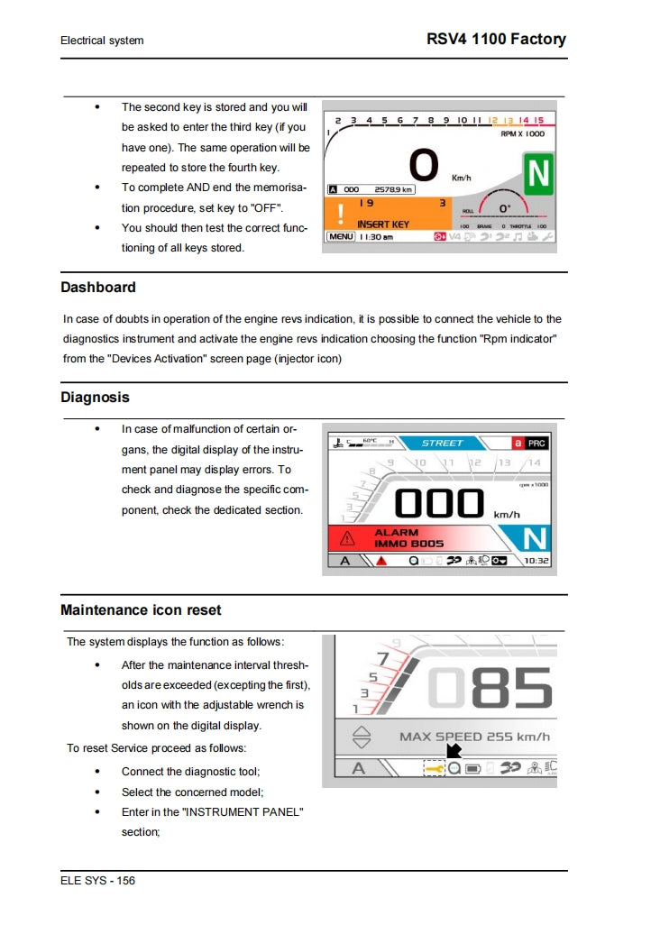 2021 Aprilia RSV4 service manual Vehicle parts disassembly diagram fault code query vehicle torque data