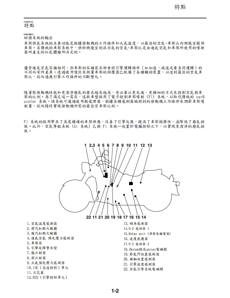 雅馬哈2008年VX1700維修手冊繁体中文和英文全車扭矩錶折開圖線路圖故障程式碼