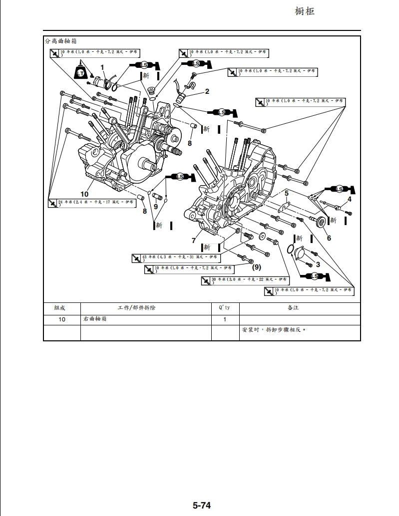 雅馬哈2008年VX1700維修手冊繁体中文和英文全車扭矩錶折開圖線路圖故障程式碼