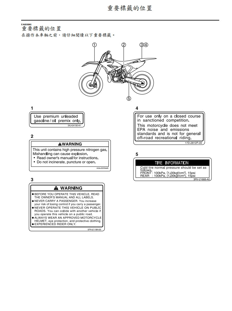 2021年雅馬哈YZ250X維修手冊繁体中文和英文全車扭矩錶折開圖線路圖故障程式碼