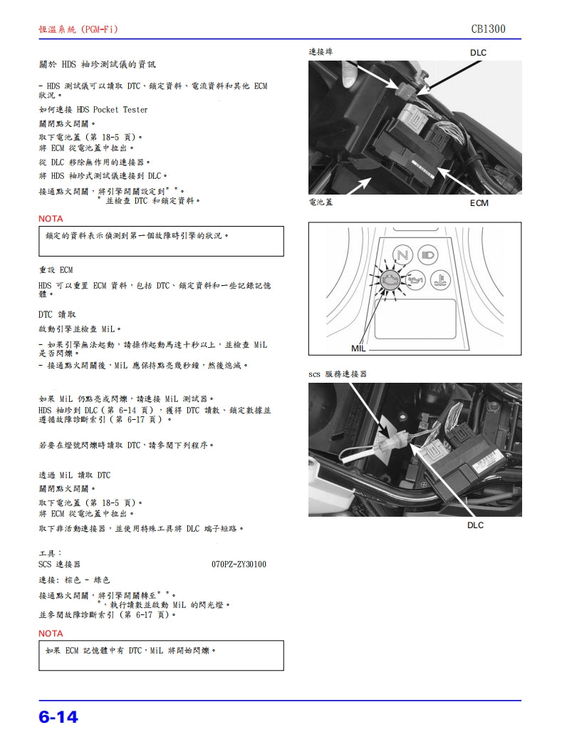 2008本田CB1300維修手冊繁体中文和葡萄牙語全車扭矩錶折開圖線路圖故障程式碼