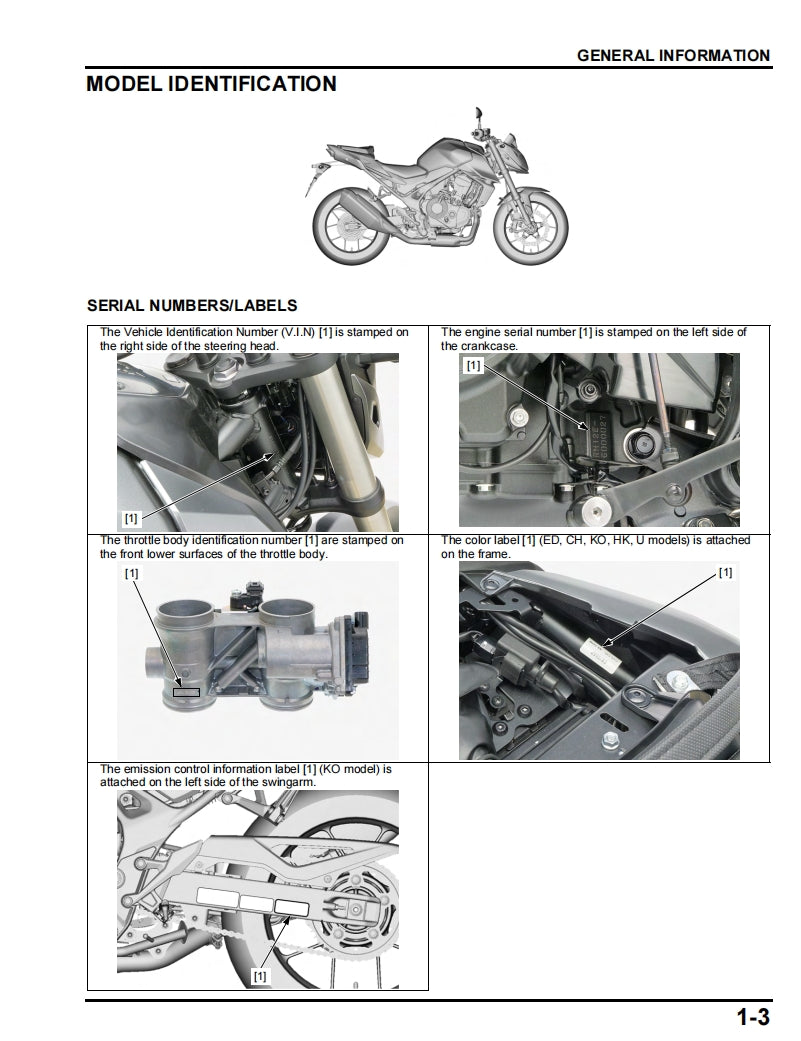 Honda 2023 CB750 Service Manual Vehicle parts disassembly diagram fault code query vehicle torque data and circuit diagram