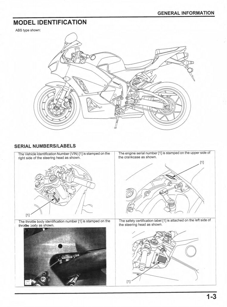 Honda 2013-2015 F5 CBR600RR Service Manual Vehicle parts disassembly diagram fault code query vehicle torque data and circuit diagram