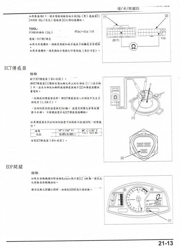 本田 2013-2015年 F5 CBR600RR維修手冊繁体中文和英文全車扭矩錶折開圖線路圖故障程式碼