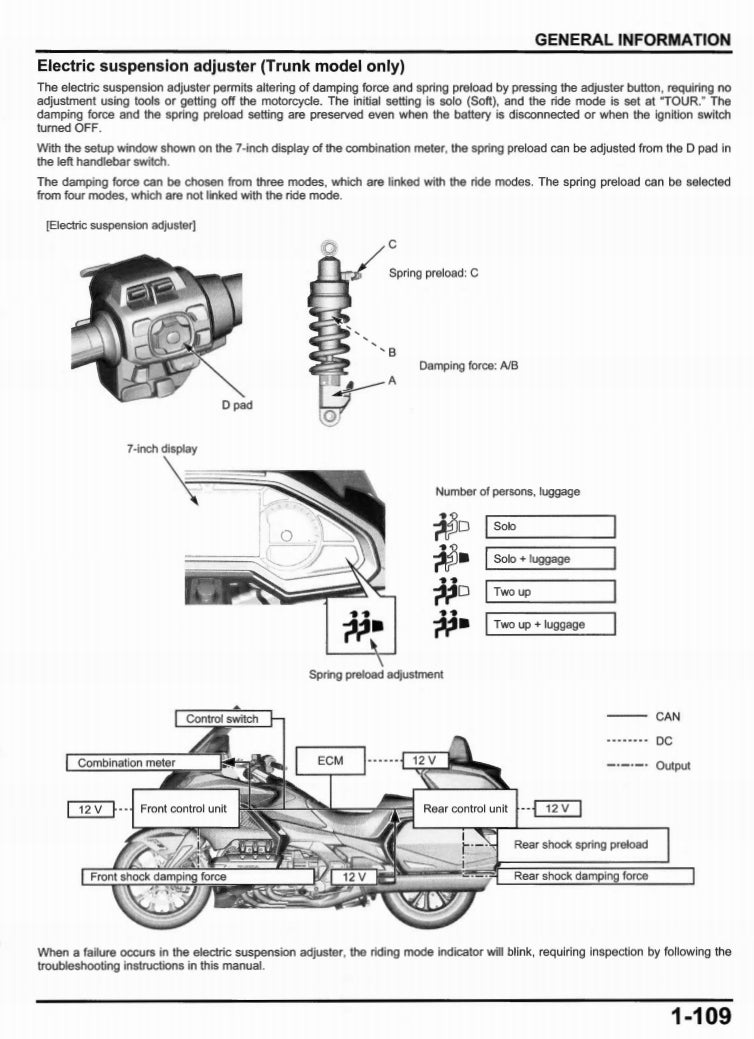 Honda 2021-2024 Gold Wing 1800 Service Manual  Vehicle parts disassembly diagram fault code query vehicle torque data and circuit diagram