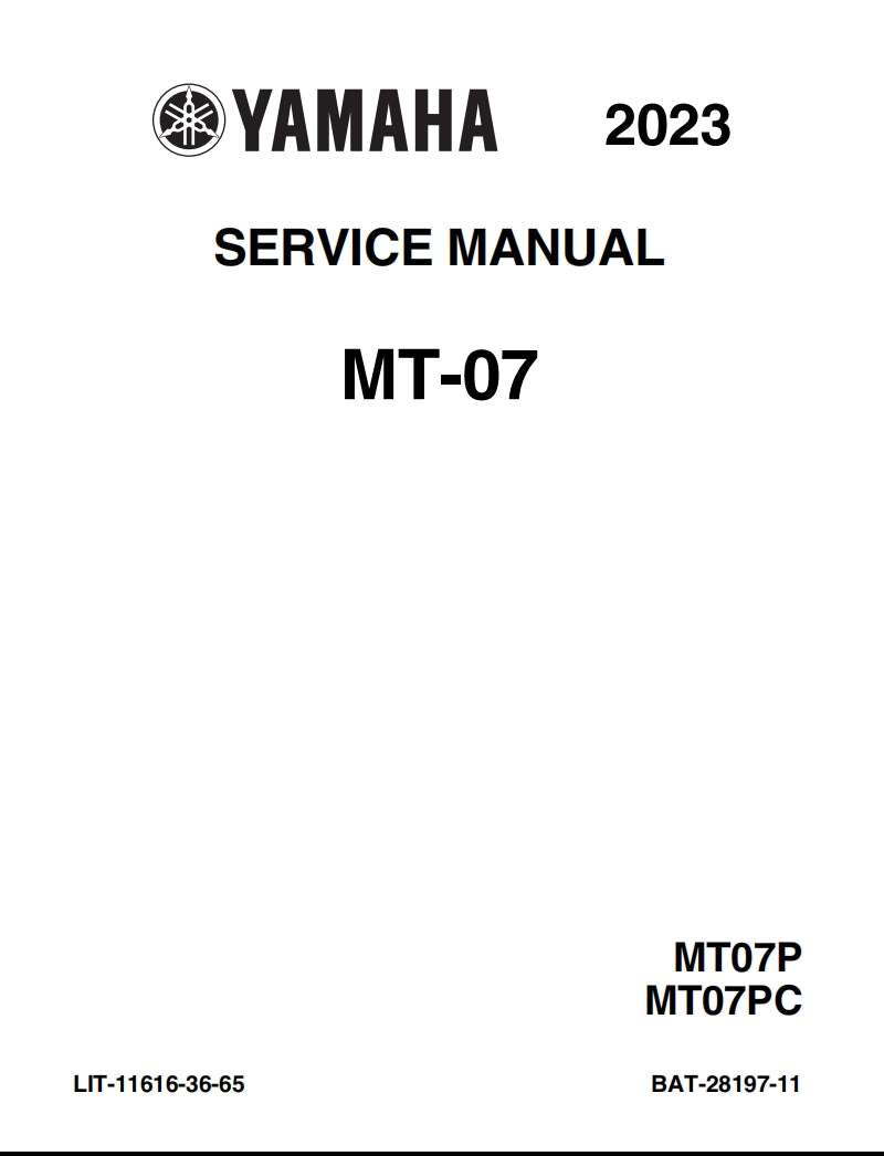 yamaha 2023 MT07 Service Manual Vehicle parts disassembly diagram fault code query vehicle torque data and circuit diagram