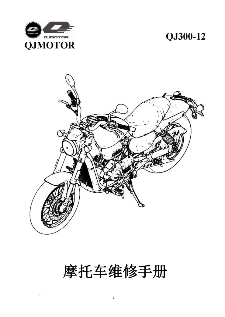 2021錢江閃300 QJMOTO QJ300-12維修手冊簡體中文全車線路圖零件藍牙表模具DIY維修工具