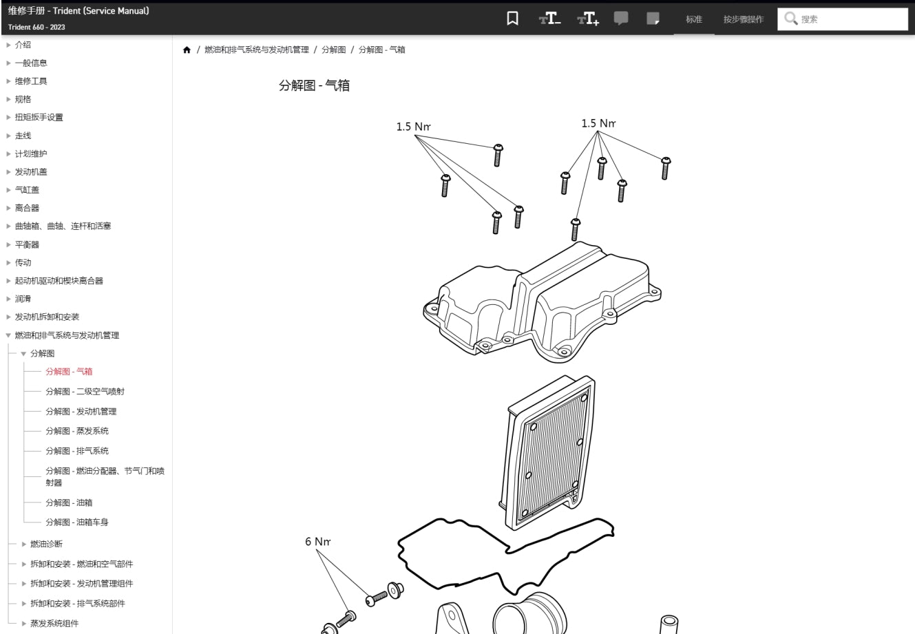 Triumph 2023 凱旋 三叉戟 Trident 660 維修手冊全車線路圖故障碼分析圖維修DIY工具