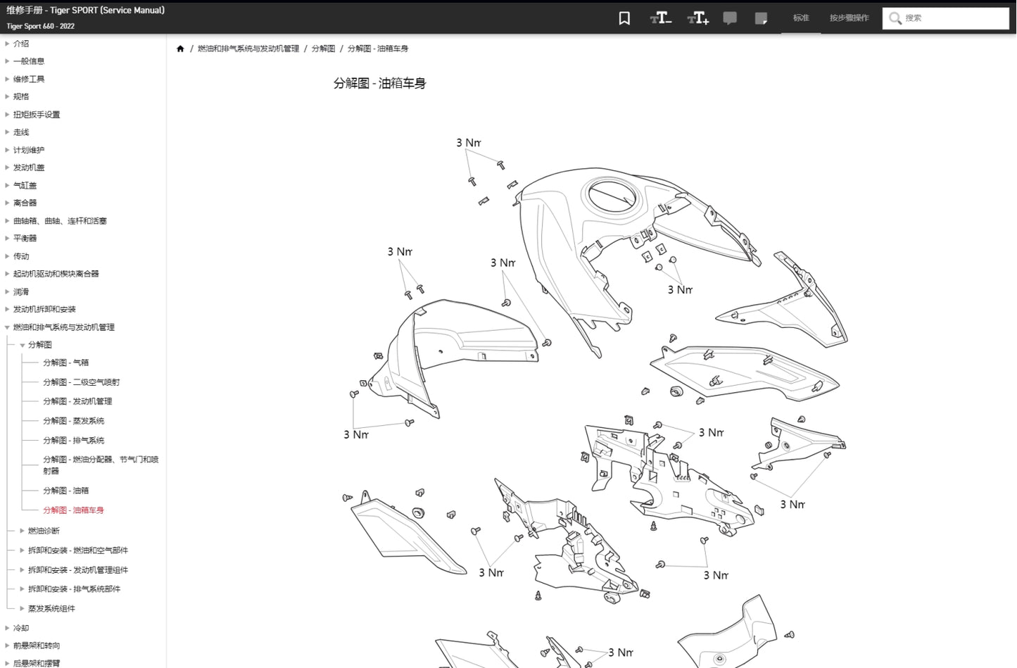 Triumph 2022 Tiger Sport 660 維修手冊 維修手冊 簡體中文 全車線路圖 故障碼分析 圖紙維修DIY工具