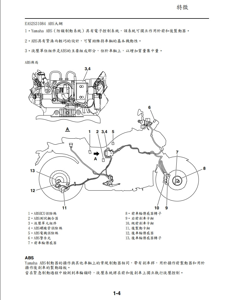 2009年雅馬哈VMAX1700維修手冊繁体中文和英文全車扭矩錶折開圖線路圖故障程式碼