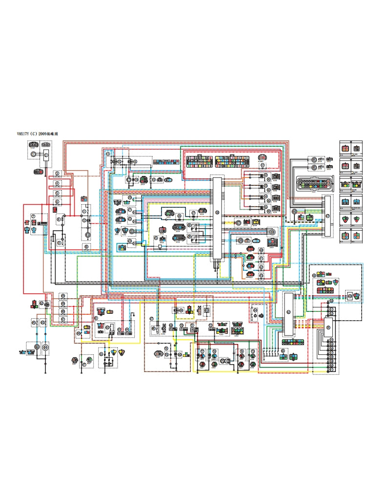 2009年雅馬哈VMAX1700維修手冊繁体中文和英文全車扭矩錶折開圖線路圖故障程式碼