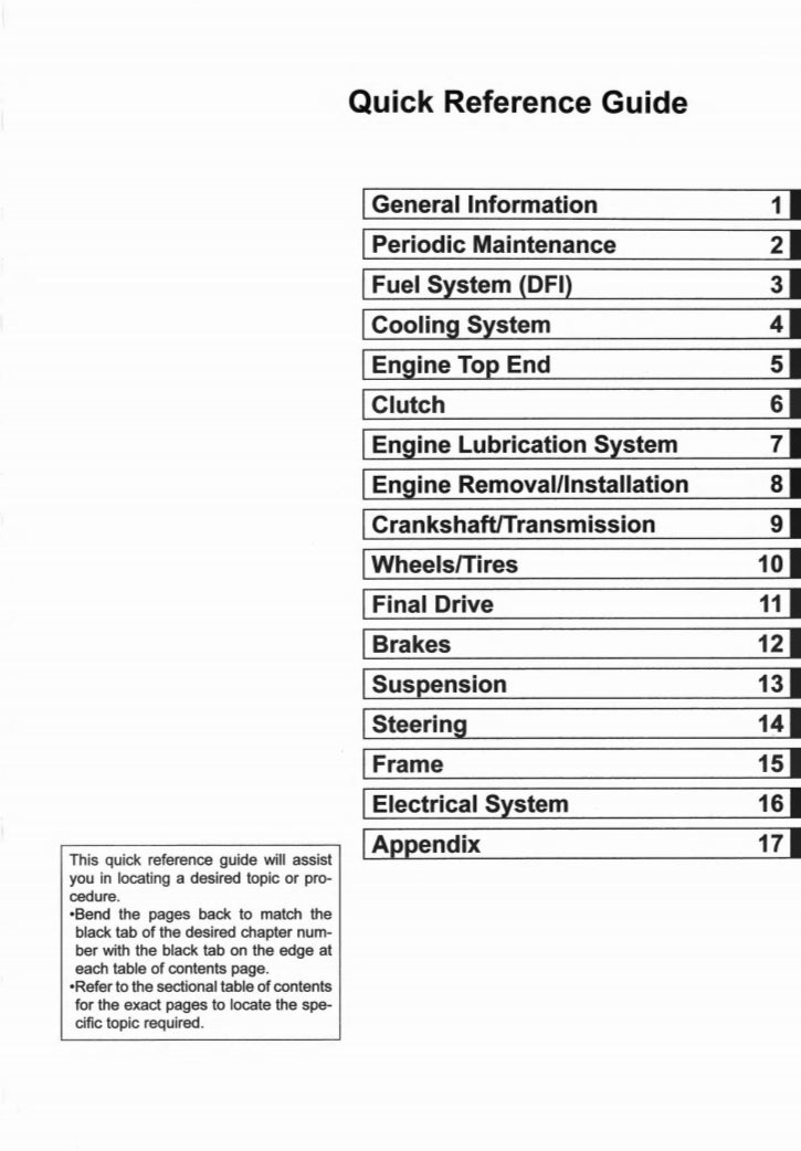 Kawasaki 2017-2020 Z650 Service Manual Vehicle parts disassembly diagram fault code query vehicle torque data and circuit diagram