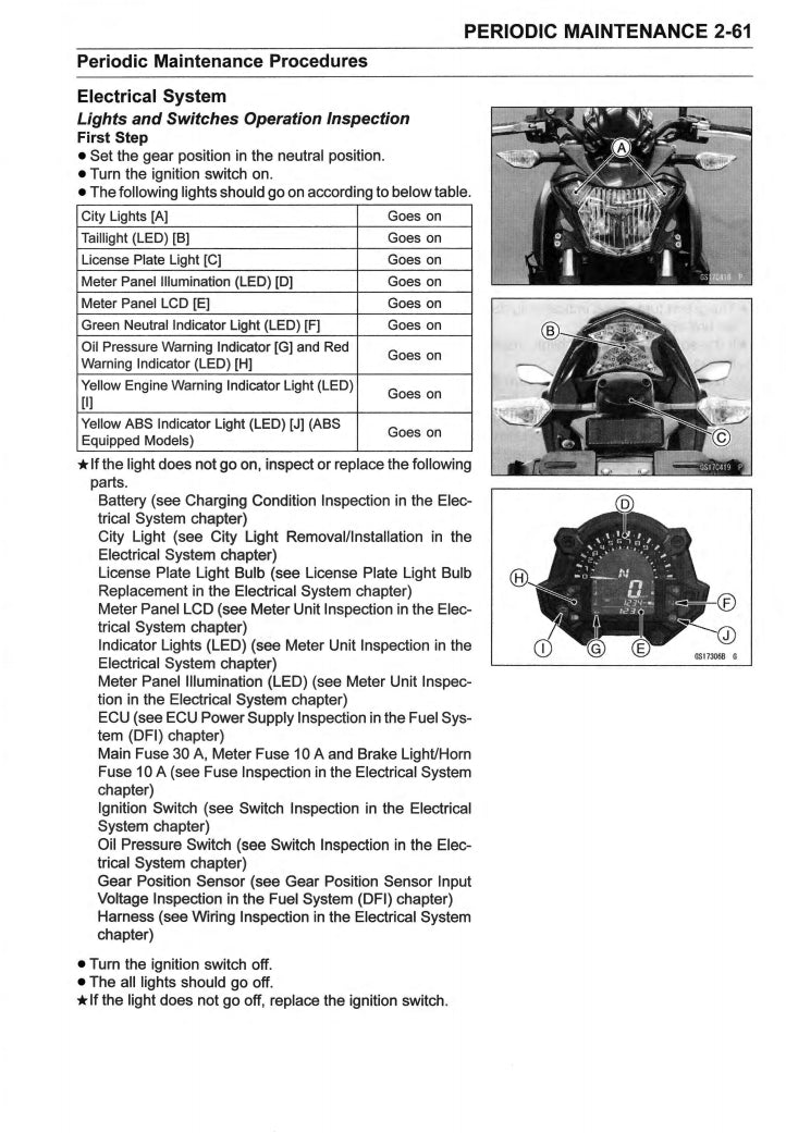 Kawasaki 2017-2020 Z650 Service Manual Vehicle parts disassembly diagram fault code query vehicle torque data and circuit diagram