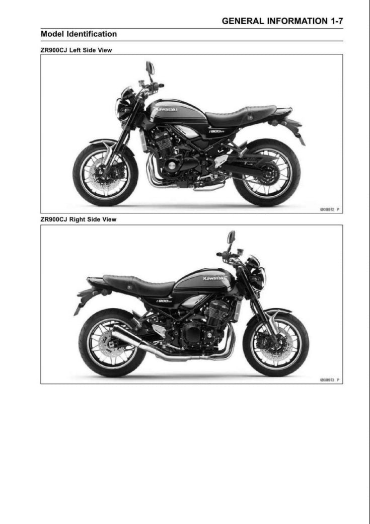 Kawasaki 2020-2022 Z900RS Service Manual Vehicle parts disassembly diagram fault code query vehicle torque data and circuit diagram