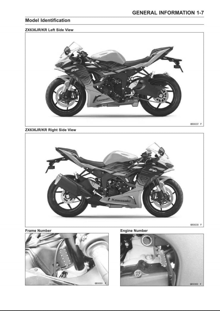 Kawasaki 2024 Ninja ZX-6R Service Manual Vehicle parts disassembly diagram fault code query vehicle torque data and circuit diagram