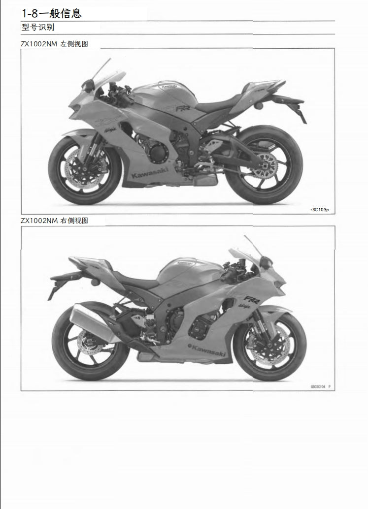 川崎 2021 Ninja ZX-10R 維修手冊 維修手冊 中文與簡體中文 全車線路圖 故障碼分析 圖紙維修DIY工具