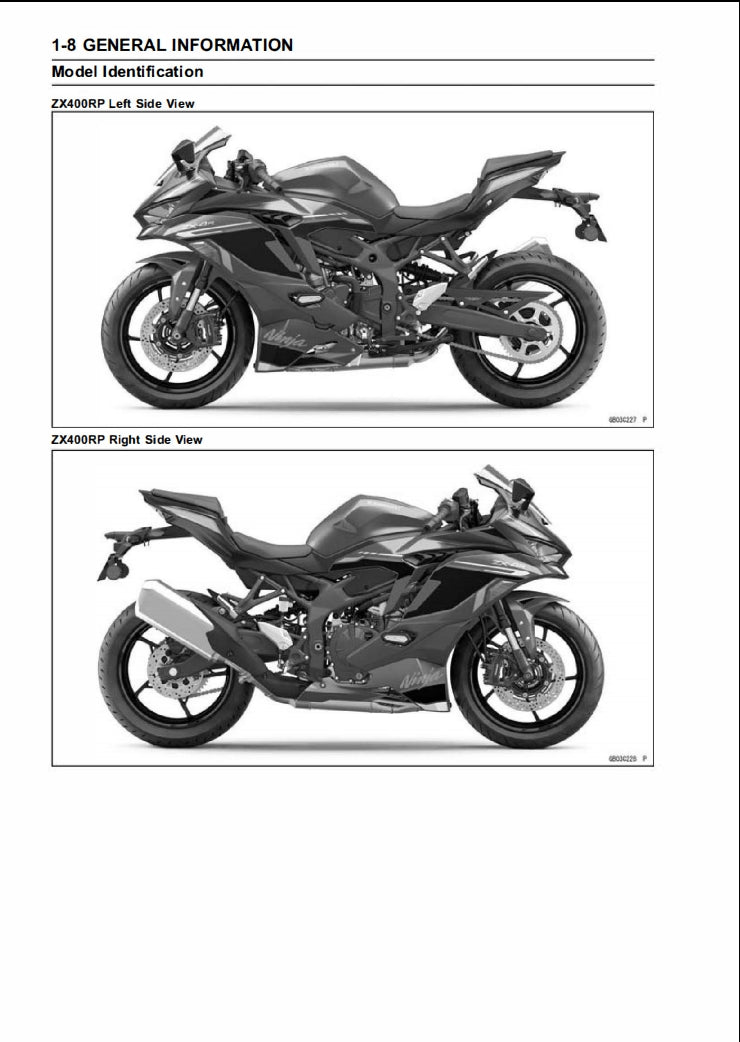 2023 Kawasaki ZX-4R Service Manual Vehicle parts disassembly diagram fault code query vehicle torque data and circuit diagram