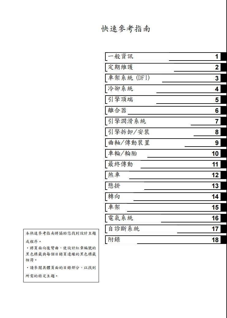 2013川崎zx-6r維修手冊繁体中文和英文全車扭矩錶折開圖線路圖故障程式碼