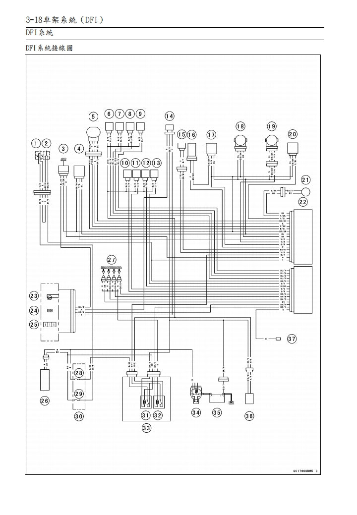 2005川崎ZX-6R維修手冊繁体中文和英文全車扭矩錶折開圖線路圖故障程式碼