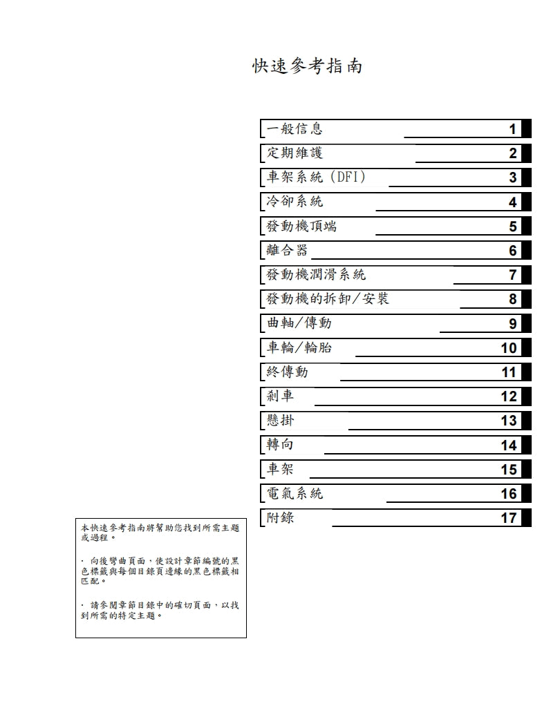 2009 川崎ninja ZX-6R維修手冊繁体中文和英文全車扭矩錶折開圖線路圖故障程式碼